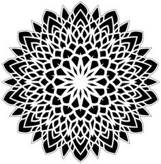 an abstract black and white flower design