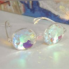 New With Tags Condition Brand: Amazon Kaleidoscope Glasses Pink Holographic One Size Perfect For A Rave Or Festival! Festival Glasses, Kaleidoscope Glasses, Hexagon Sunglasses, Retro Mirror, Pink Holographic, Chic Sunglasses, Performance Costume, White Sunglasses, Grey Leopard Print