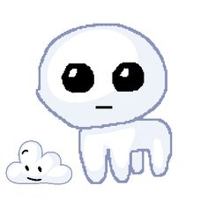 an image of a cartoon character next to a cloud that looks like it is crying