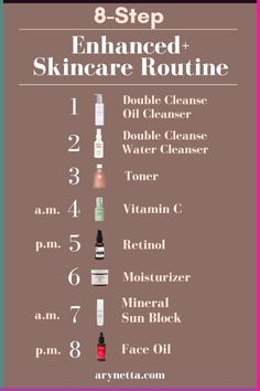 This is the exact order to apply skincare for this 8 step Enhanced clean beauty skincare routine. This routine is Korean Skincare inspired and uses non-toxic skincare products that I've personally tried and recommend. We're talking clean beauty oil cleansers, gel cleansers, foam cleansers, toners, vitamin C, retinols, moisturizers, and face oils. It's my enhanced routine for reliable healthy and glowy skin. Check it out on the blog! Nightly Skincare Routine, Face Cleaning Steps, Skincare Journal, Skincare Routine Order, Skincare Planner, Apply Skincare, Face Oils, Haircare Routine, Toxic Skincare