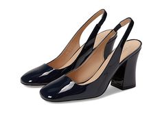 Fitted Closed-toe Slingback Sandals For Evening, Fitted Synthetic Slingback Pumps With 4-inch Heel, Synthetic Slingback Pumps With 4-inch Heel, Silver Block Heels, Black Slingback Pumps With 4-inch Heel And Medium Width, Bow High Heels, Stuart Weitzman Sandals, Stuart Weitzman Heels, Heel Pumps