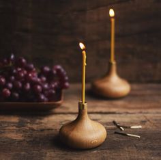 An oiled oak candle stick holder with delicate brass detail. Made from natural materials, this candle holder may slightly differ in pattern making each piece beautifully unique. The brass is left untreated allowing it to gently oxidize and patina over time. Designed to fit slim OVO Things candles. > HERE 2.9" x 3.3"Oiled Oak and BrassHandmade Made in Lithuania