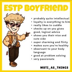 Estp Mbti Boyfriend, Mbti Boyfriend, Mbti As Things, Intp Personality Traits, Estp Mbti, Personality Descriptions, Mbti Fanart