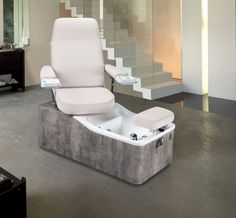 Description Capri Pedi Spa is the high-level pedicure station featuring modern lines and elegant forms that enrich with charm and design any kind of environment. making the 3 available treatments - pedicure, manicure and facial - a moment of unique relaxation and intense pleasure. Equipped with Pipeless Hydromassage, electrical movement of the seat, 180° chair rotation, backrest with gas-spring. *Other standard upholstery colors and base colors are available, in addition upgrade upholstery is av Pedicure Soak, Manicure Chair, Pedicure Manicure