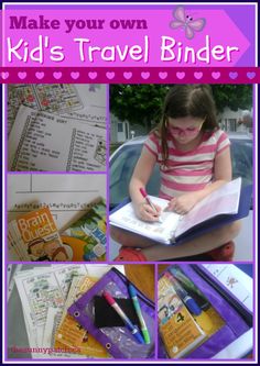 Keep your kids occupied on those long road trips with their very own kid's activity travel binder!  family travel tips | activity binder | travel with kids Traveling Activities, Travel Binder, Trip Hacks, Trip Games, Discovery Bottles, Keeping Kids Busy, Road Trip Activities