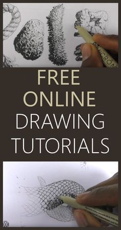 a person is drawing with pencils and the words free online drawing tutors on it