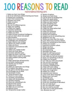 a list with the words 100 reason to read