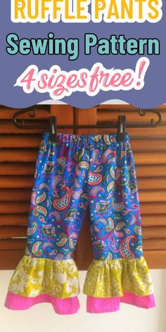 the ruffle pants sewing pattern is easy to sew and can be made in any size