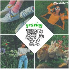 an advertisement for graving featuring rabbits in jeans and yellow sweaters, with the caption graving