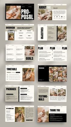 an image of a bunch of different layouts for a magazine or brochure