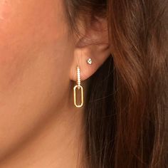 Link Hoop Earrings, Clip On Hoop Earrings Gold, Paper Clip Earrings, Back To Office, Rectangle Hoop Earrings, Paperclip Earrings, Chain Link Earrings, Link Earrings, Hoops Earrings