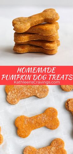 homemade pumpkin dog treats with text overlay