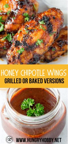 honey chipotle wings grilled or baked versions