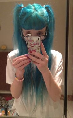 Blue Scene Hair, Pastel Goth Tumblr, Pastel Goth Hair, Goth Hair, Teal Hair, Tumblr Aesthetic, Peinados Fáciles Para Cabello Corto