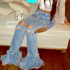 Reposhing This Item I Purchased From @Dsimone15. Loved It, But Ready To Rotate For Something New. Questions? Leave A Comment Below! Ripped Butterfly Jeans, Stack Money, Blue High-waist Jeans With Rhinestones, Custom Jeans, Boot Cut, Jeans And Boots, Flare Jeans, Something New, Jeans Size