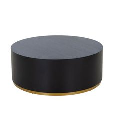 a black and gold round table on a white background