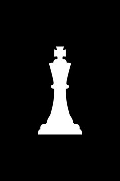 a black and white silhouette of a chess piece with the king facing away from it