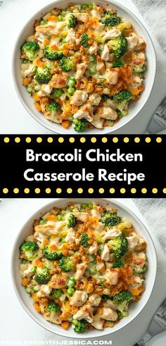 broccoli chicken casserole recipe in two bowls