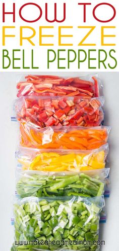 how to freeze bell peppers with the text overlay