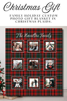 Plaid Photo Christmas Quilt Personalized Fleece Blanket Rustic Family Photos, Family Photo Blanket, Family Photo Gifts, Family Photo Collages, Family Monogram, Customized Photo Gifts, Christmas Family Photos, Christmas Blankets, Photo Blanket