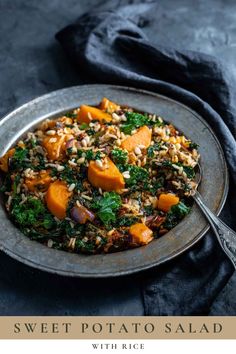 Sweet potato salad in a metal bowl on a dark background, surrounded by autumn leaves Equinox Recipes, Celebrate Mabon, Sweet Potato Salad Recipe, Healthy Sweet Potato, Sweet Potato Salad, Healthy Fiber, Pumpkin Pasta, Stuffed Sweet Potato Healthy, Potato Salad Recipe