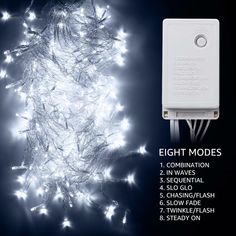 the light modes for christmas lights are displayed in this advertiser's advertisement