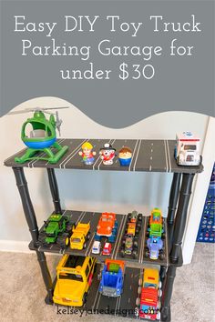 a toy truck parking garage for under $ 50