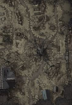 The Haunted Graveyard Battle Map Haunted Cemetery, Abandoned Ruins, Spooky Graveyard, Haunted Graveyard, Fantasy City Map, Village Map, Dnd World Map, Battle Map, Fantasy World Map