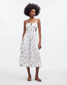 A Nap Dress Is The Solution For Hot-Weather Dressing Cutout Midi Dress, Lisa Says Gah, Minimalist Chic, Printed Midi Dress, Fitted Bodice, Night Gown, Madewell