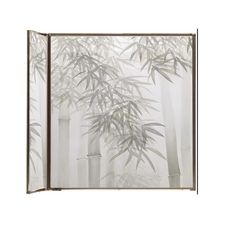 an image of bamboo trees in the foggy mists on this wallpaper mural