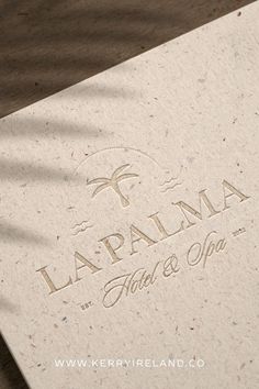 the logo for lapalama hotel and spa is shown on an old - fashioned paper