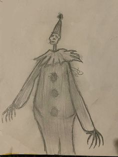 a drawing of a person with a clown hat on