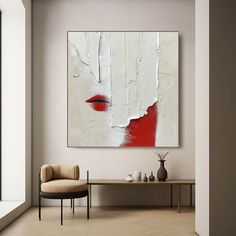 Large Red and White Plaster Abstract Art for Sale Red and White Plaster Texture Canvas Painting Minimalist Oil Painting, Plaster Texture, Minimal Painting, Plaster Wall Art, Texture Painting On Canvas, Abstract Art For Sale, Delivery Company, Abstract Minimalist, Plaster Art