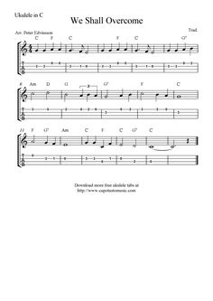 sheet music with the words we shall overcome