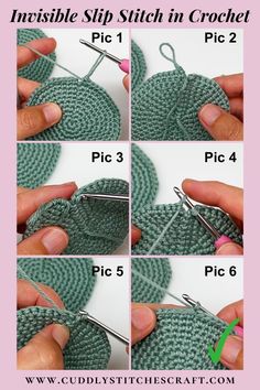 instructions to crochet the invisible slip stitch