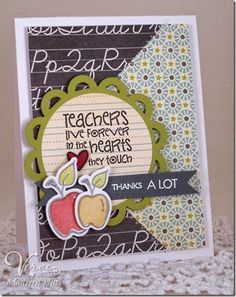 a teacher's day card with an apple