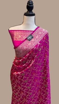 Katan Silk Sarees — The Handlooms Banarasi Saree, Artificial Flowers