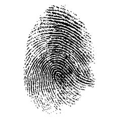 a fingerprint is shown in black and white