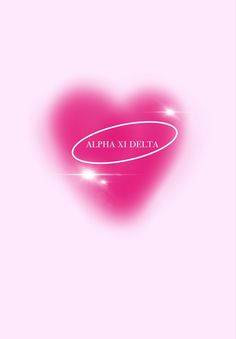 a pink heart with the words alpa xi delta on it