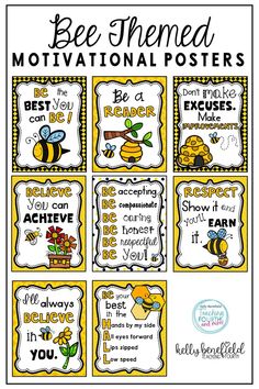 bee themed motivational posters for kids