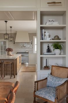 Country Abode — Eilish Rickard Interiors Beach Home Kitchen, Limestone Floor, Nancy Meyers, Bespoke Kitchen, Bespoke Kitchens, Living Room Inspo, Livingston, Residential Design, Kitchen Living