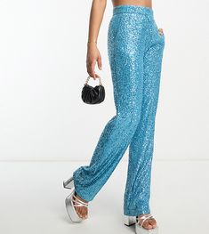 Straight Leg Pants by ASOS Tall Am I... the drama? High rise Concealed fly Side pockets Straight fit Am I The Drama, Black Sequin Leggings, Glitter Pants, Sequin Leggings, Shirred Dress, Dressy Pants, Tall Pants, Lace Set, The Drama