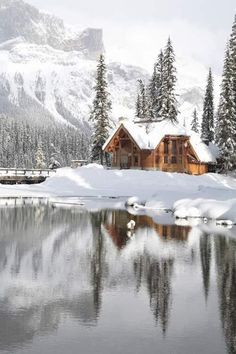 a cabin in the snow with a bible verse