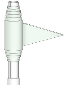 an image of a white object that is in the shape of a cone with a screw