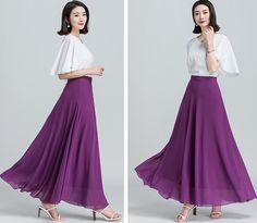 * A long skirt with fixed waist and side zipper. * A-line shape and wide hem, can make you look more taller and slimmer. * Made of pearl chiffon and fully lined. * Can custom make waist size and skirt length. * Material: 100% polyester * Size: True to US size, US 0-US 20 are available, you can let us know your usual size and height in your order. * Shipping: Free shipping Processing time : 5-7 Business days Delivery time : 7-20 Business days Tracking number available If you need rush order or ex Flowy Flared Pleated Skirt, Flowy White Chiffon Skirt, Chiffon Maxi Skirt With Lining, Lined A-line Maxi Skirt, Flowy Lined Flared Maxi Skirt, Flared Flowy Lined Maxi Skirt, Chiffon Maxi Lined Skirt, Solid Color Flowy Flared Maxi Skirt, Chiffon Pleated Flared Skirt