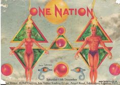 an advertisement for one nation featuring two men in swimsuits