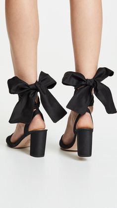 Black Taffeta Bow Heel Sandals Heels With Bows, Black Heels With Bow, Heel Sandals Outfit, Bow High Heels, Zara Fashion, Bow Shoes, Black Sandals Heels