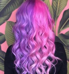 Split Hair Color Ideas, Split Hair Color, Split Dye Hair Ideas, Dye Hair Ideas, Split Dye Hair, Pink And Purple Hair, Rock Hair, Bright Pink Hair, Toned Hair