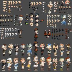 an image of pixel art with many different people