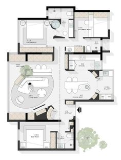 the floor plan for a modern apartment